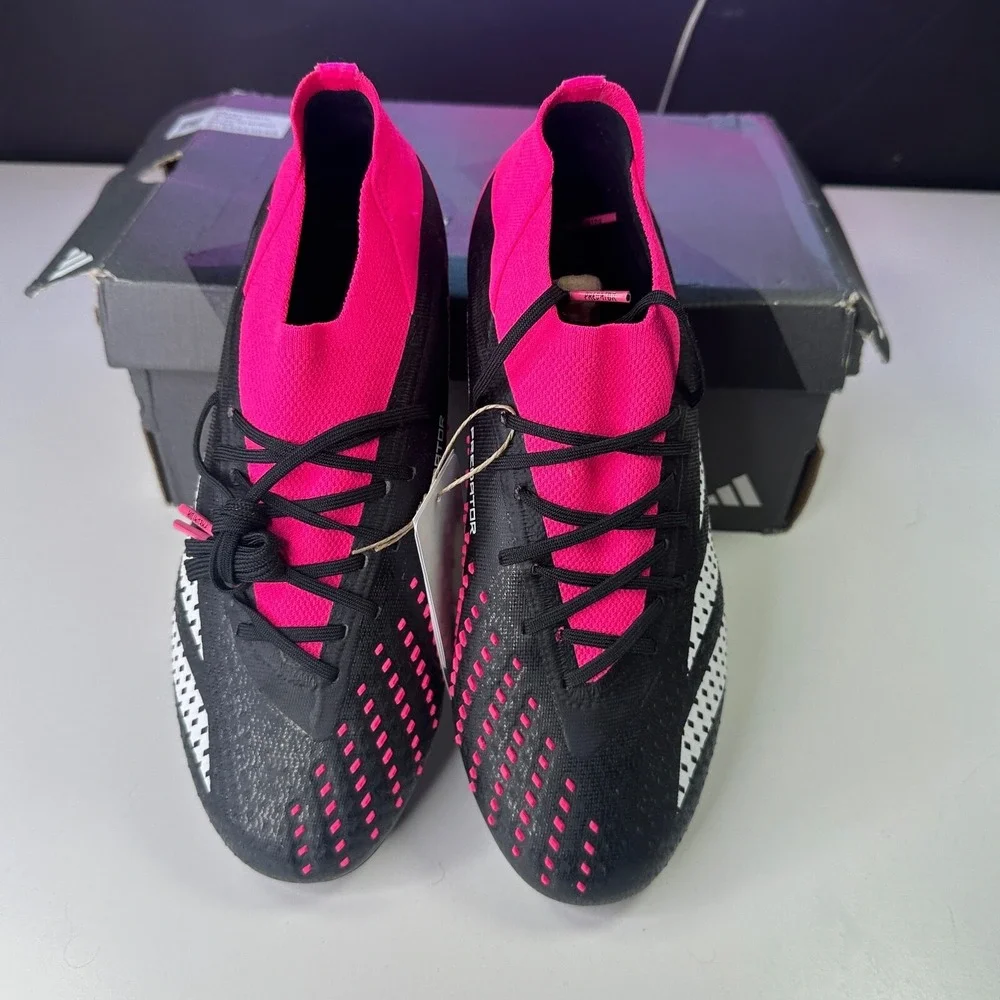 Adidas Predator Accuracy.1 FG Black Pink White Men's Soccer Cleats GW4569 Sz 7.5